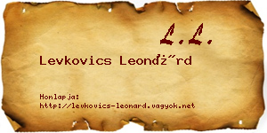 Levkovics Leonárd névjegykártya